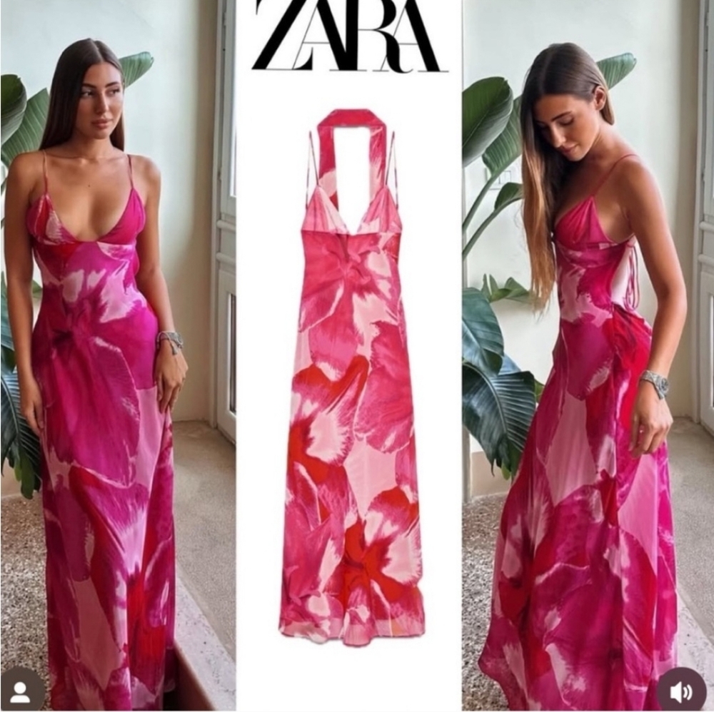 ❌️SOLD❌️FOULARD PRINT LONG DRESS SIZE XS - Picture 10 of 13